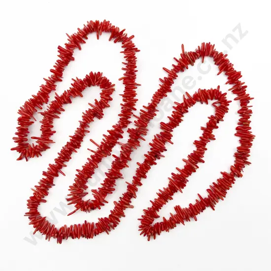 Victorian Continuous Strung Natural Branch Coral Necklace