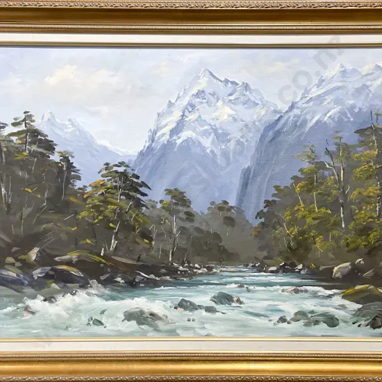 P G Hall - Tutoko River- Acrylic on Board