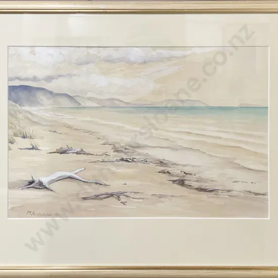 M A Whittaker - Coastal Landscape - Watercolour