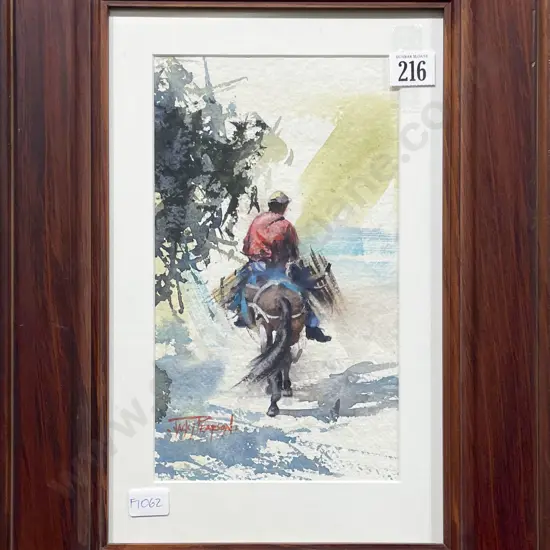 Jacky Pearson - Man on Horseback - Watercolour