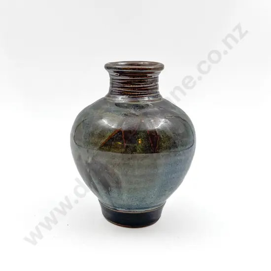 Ovoid Vase with Ribbed Neck