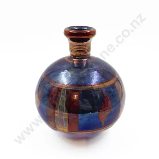 NZ Pottery Lustre Bottle Vase