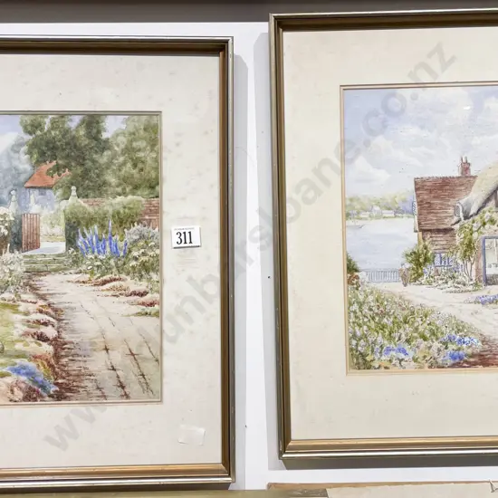 Pair W Matthews English Watercolour Landscapes