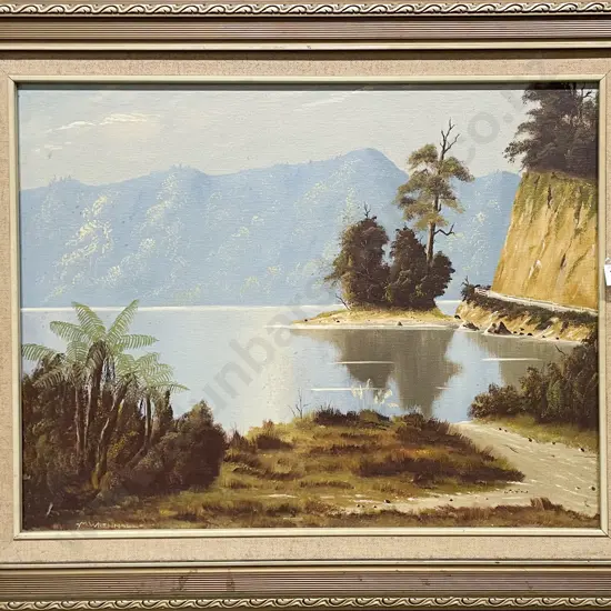 Mervyn Wrennall - Lake Rotoma - Oil on Board
