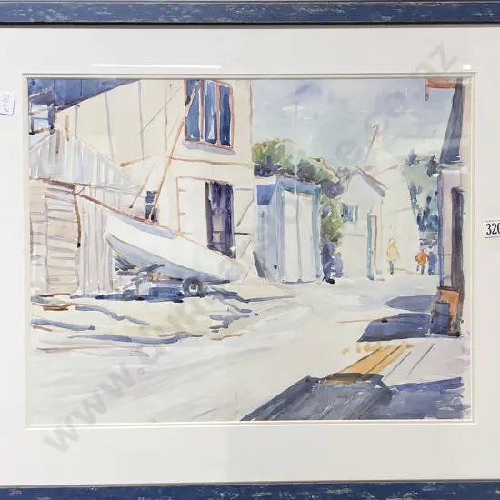 Unknown Artist - Boatsheds - Watercolour