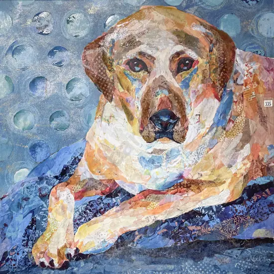Overpainted Digital Print on Canvas - Labrador
