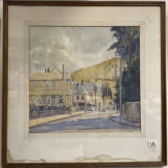 F Baird Friberg - French Settlement Akaroa - Watercolour