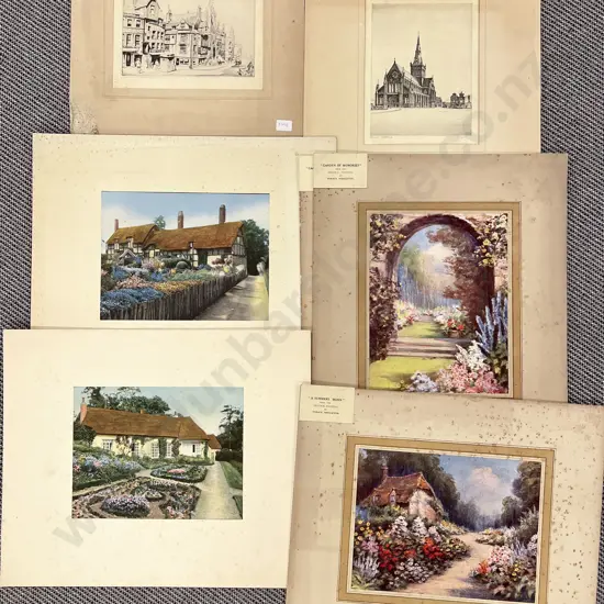Collection of Various Unframed Prints and Watercolour Studies (7)