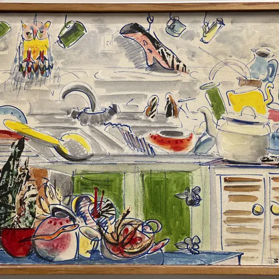 Sally Eden - Kitchen Sink Drama No 2 - Pen & Watercolour