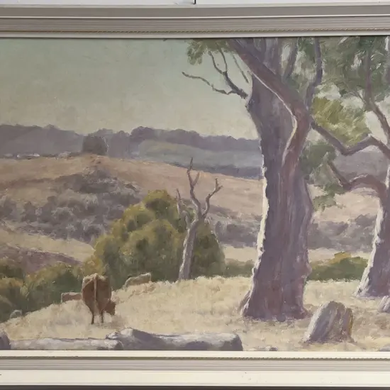 John Rowell - Pastoral Landscape - Oil on Board