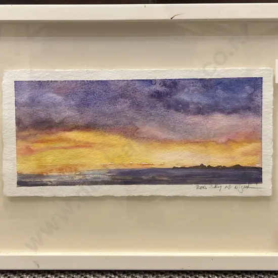 Unknown Artist - Red Sky at Night - Watercolour