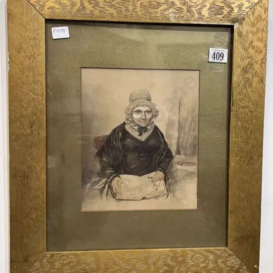 Unknown Artist - Miss Baber's Great Granny - Pencil & Watercolour