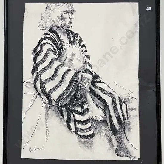 B Sherwood - Figure Study - Charcoal on Paper