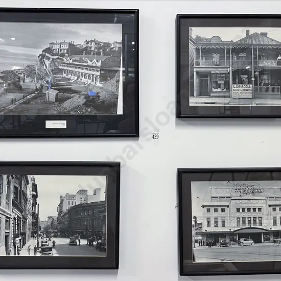 Four Framed Turnbull Library Historic Wellington Photographic Prints
