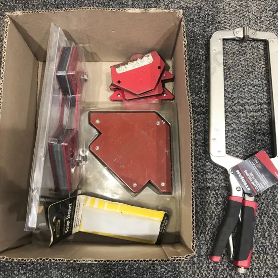 Qty of Assorted Welding Magnets with C Clamp Welding Plier