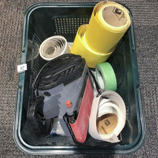 Ozito Belt Sander and Assorted Sandpaper