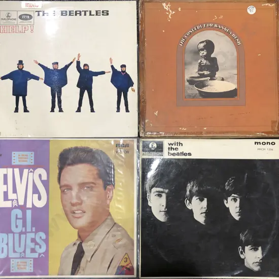 Four Assorted Records Including The Concert For Bangladesh and Elvis and The Beatles