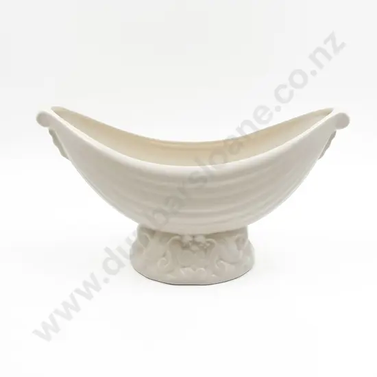 White Glazed Crown Lynn Vase
