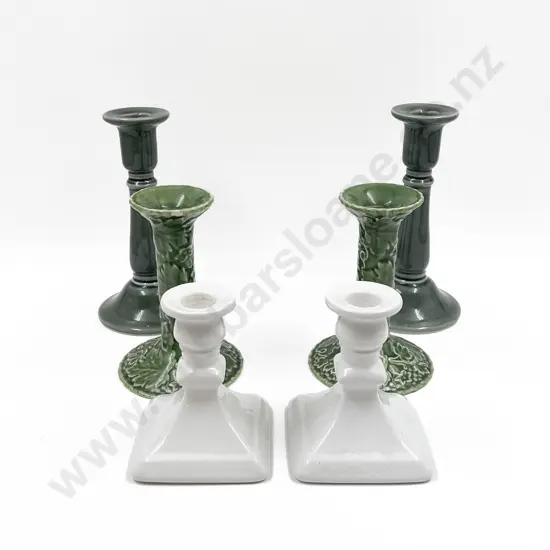 Three Pairs of Assorted Candlesticks