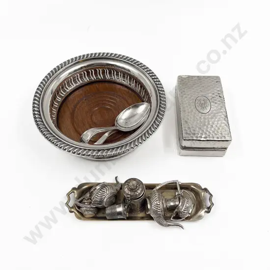 Qty of Assorted Plated Items Including Miniatures and Wine Coaster etc