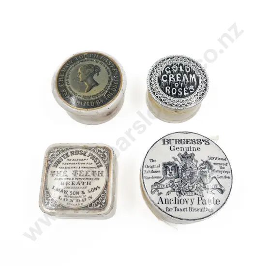 Four Antique Ceramic Paste Jars