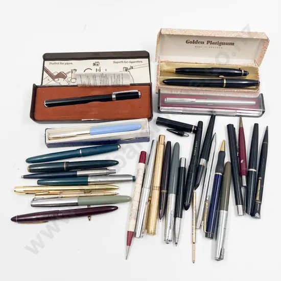 Qty of Assorted Ball Point and Fountain Pens