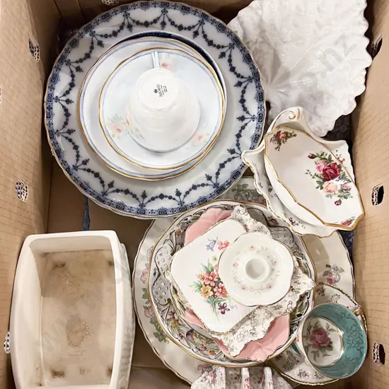 Box of Assorted Fancy China