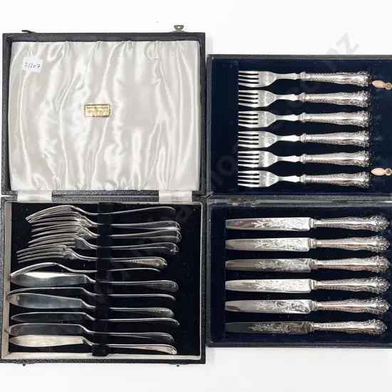 Two Cased Sets of S/P Cutlery
