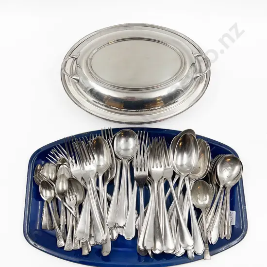 Quantity of Assorted Cutlery Together with S/P Tureen