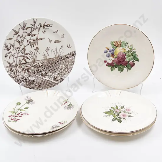 Three Crown Lynn Plates and Three Others