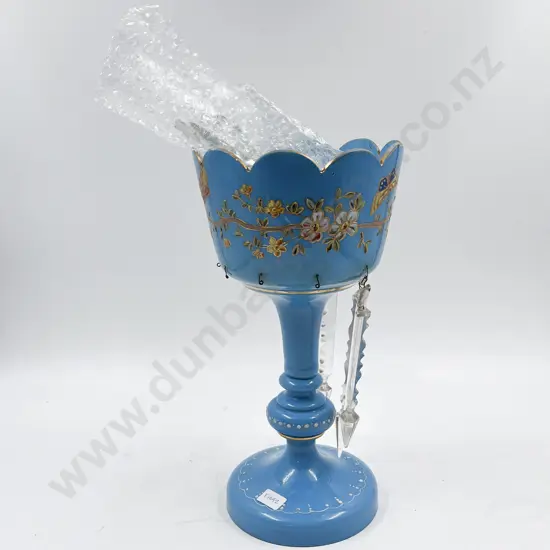 Hand Painted Glass Lustre with Crystal Droplets