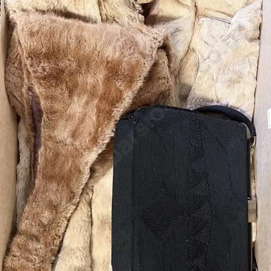 Small Fur Jacket With Shawl and Bag