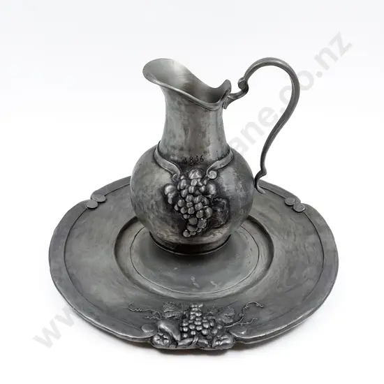 Pewter Dish and Jug