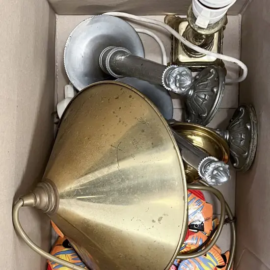 Box of Assorted Light Fittings etc
