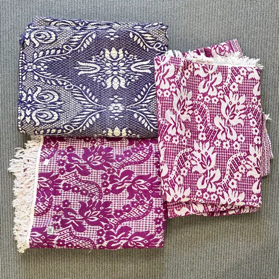 Three Floral Design Throw Rugs