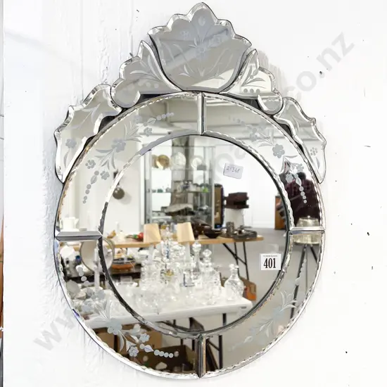 Sectional Etched Glass Wall Mirror