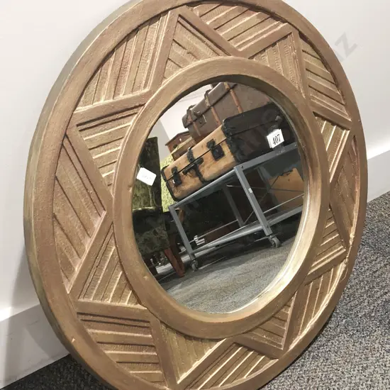 Circular Gilt Painted Wall Mirror