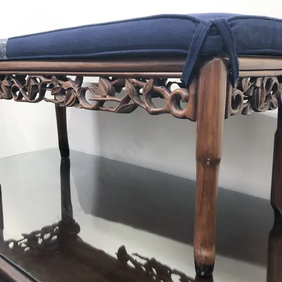 Chinese Carved Rectangular Stool