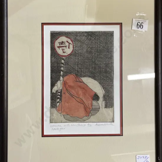 Alison Neville - Woman With Her Sheep Kashgar - Etching