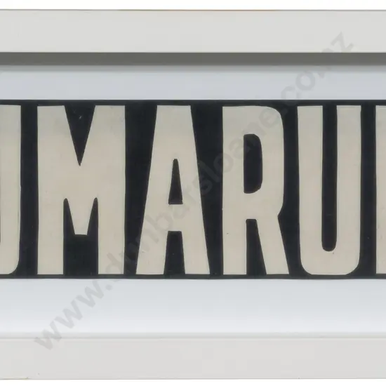 Framed Vintage Bus Destination Blind Taumarunui