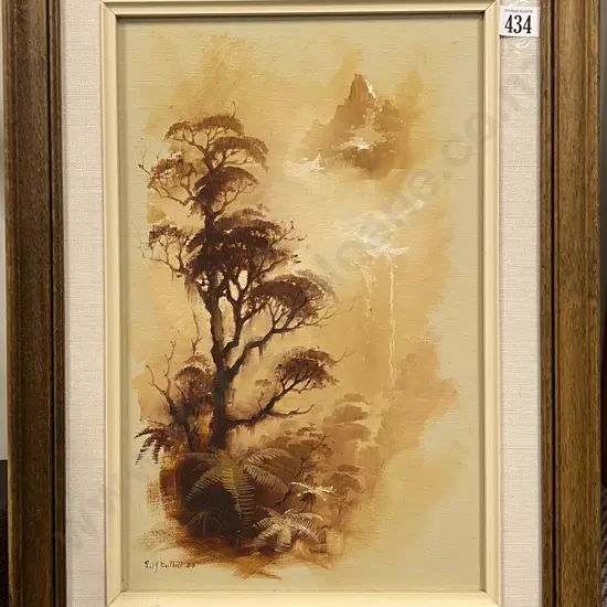 Neil Bartlett - Sepia Forest Landscape - Oil on Board