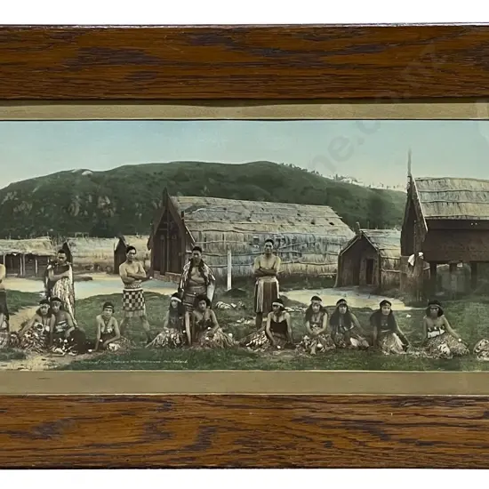 R P Moore (1881 - 1948) - Group of Māori Dancers Whakarewarewa NZ