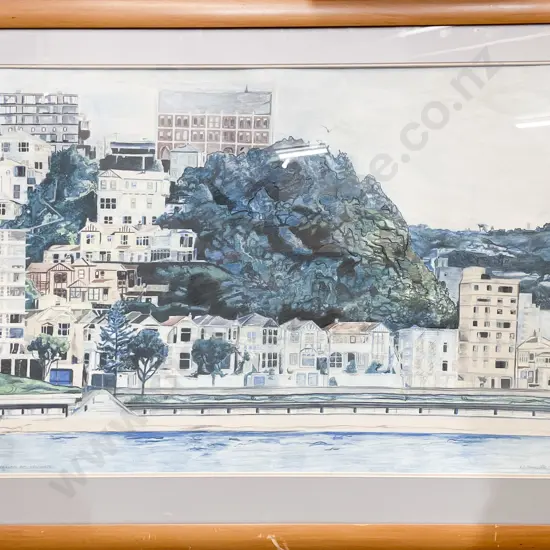 V J Toneycliffe - Oriental Bay - Mixed Media