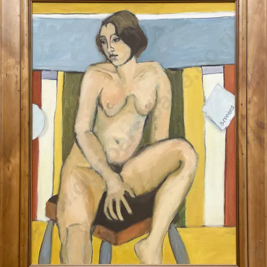 Hazel A Brookes - Nude Study - Oil on Board