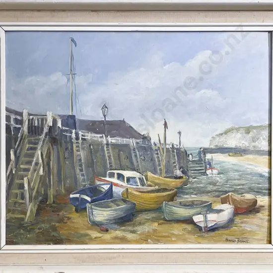 Howard Brooke - Ramsgate Harbour - Oil on Board