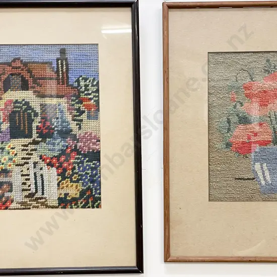 Two Framed Vintage Wool Tapestries