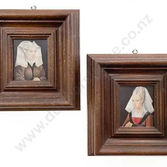 Pair Reproduction Renaissance Portraits