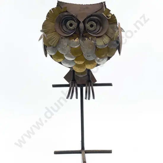 Mixed Metal Owl Sculpture