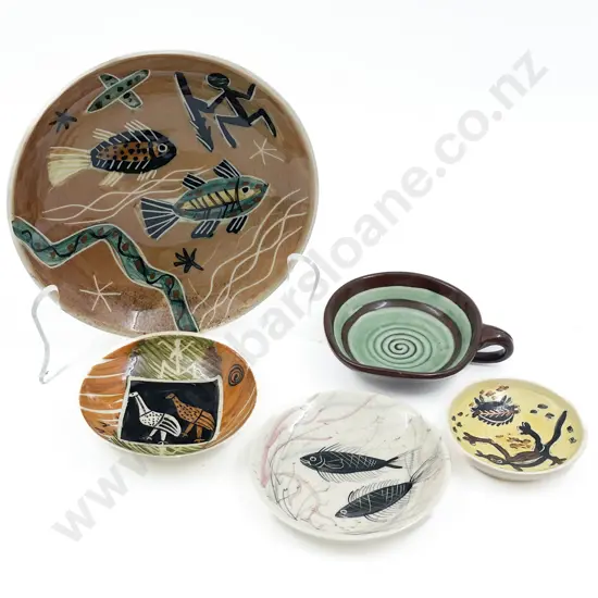 Australian Hand Painted Five Assorted Dishes