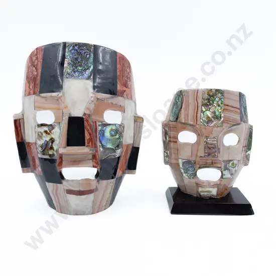 Two Mixed Media Mask Ornaments